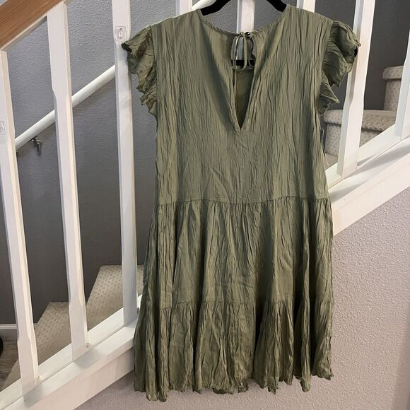 Women's WILFRED SIDONIE DRESS Sage Green Ruffle A Line Size XXS - Picture 6 of 6